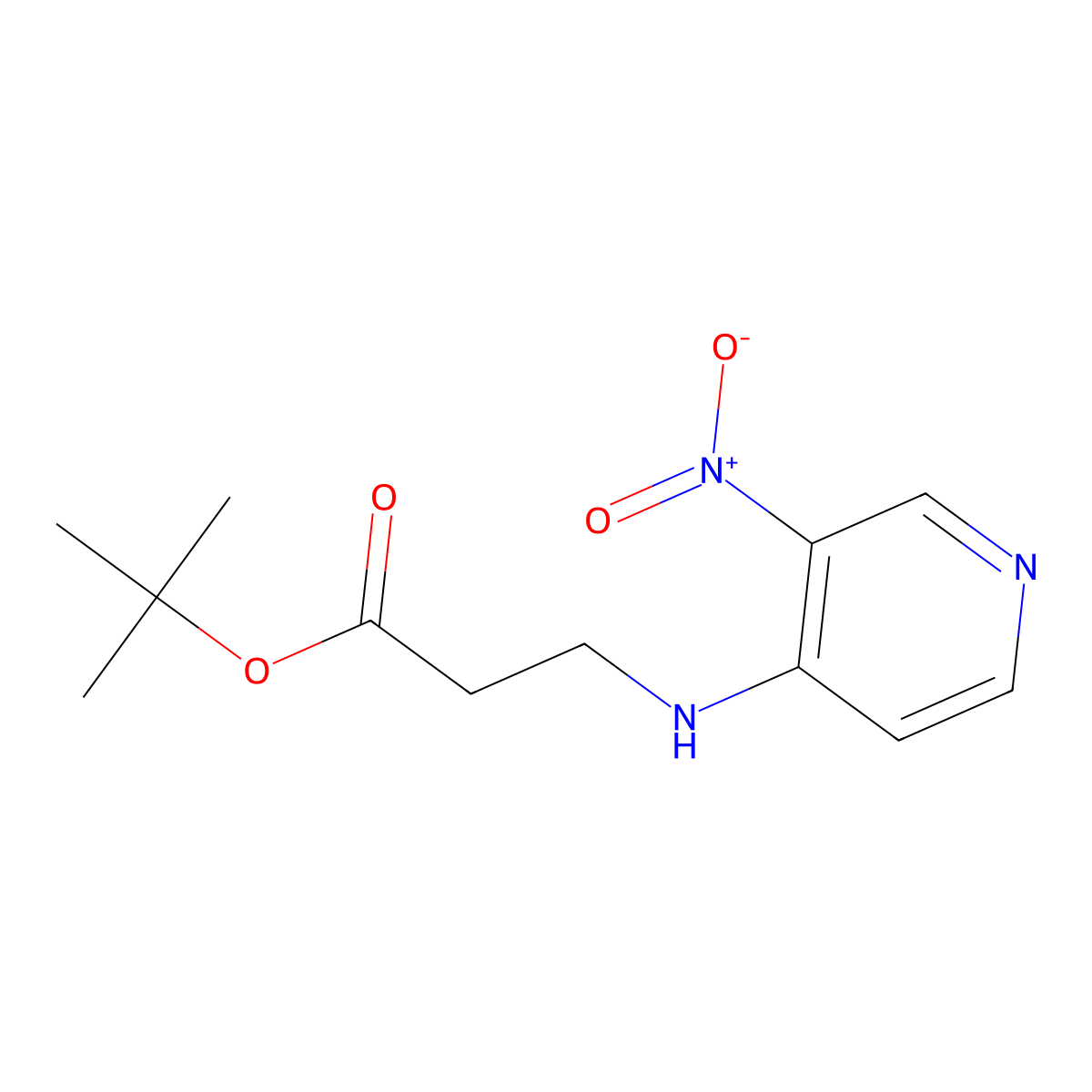 Tert-butyl 3-[(3-nitropyridin-4-yl)amino]propanoate molecular structure, CAS 2639437-27-5