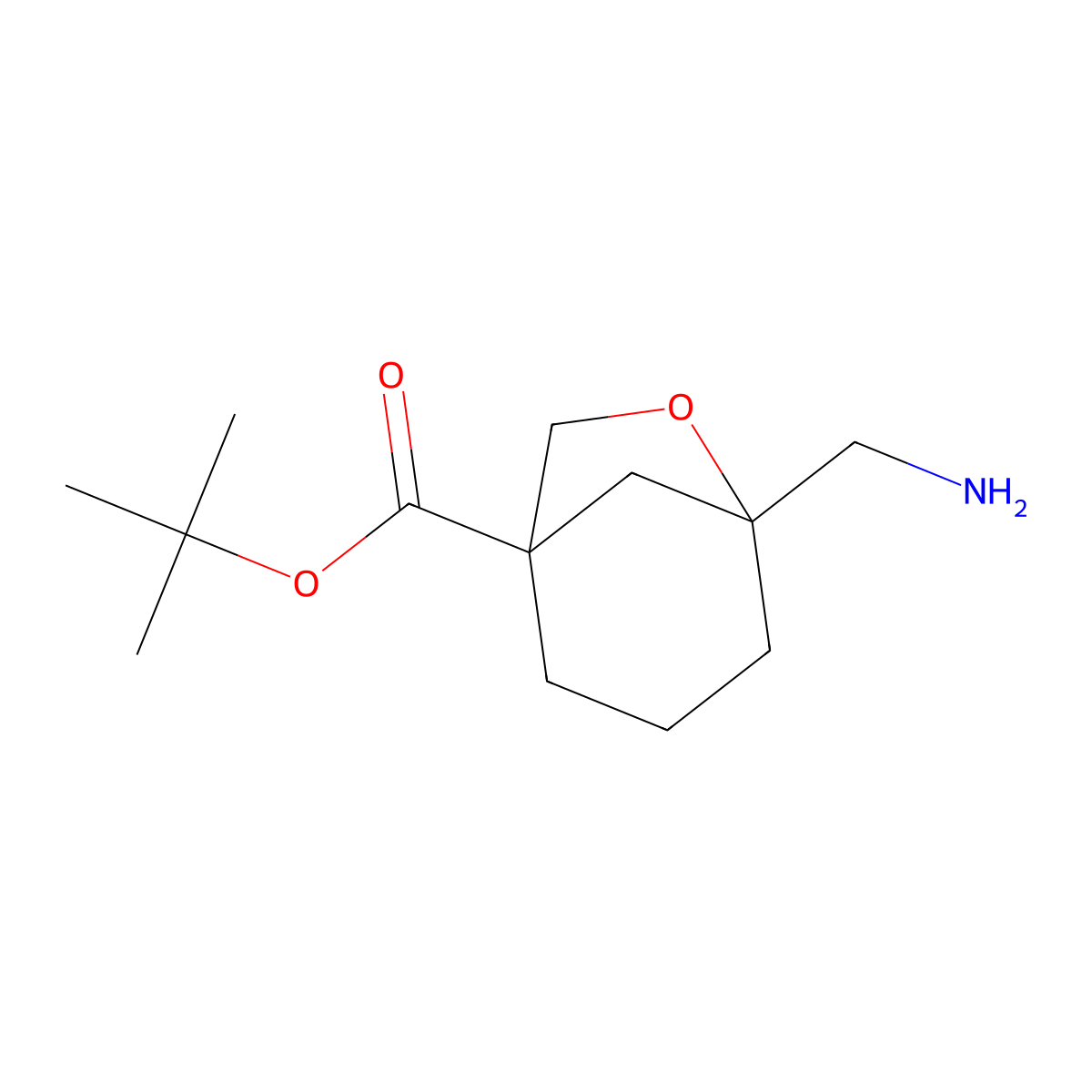 Tert-butyl 5-(aminomethyl)-6-oxabicyclo[3.2.1]octane-1-carboxylate molecular structure, CAS 2639437-35-5