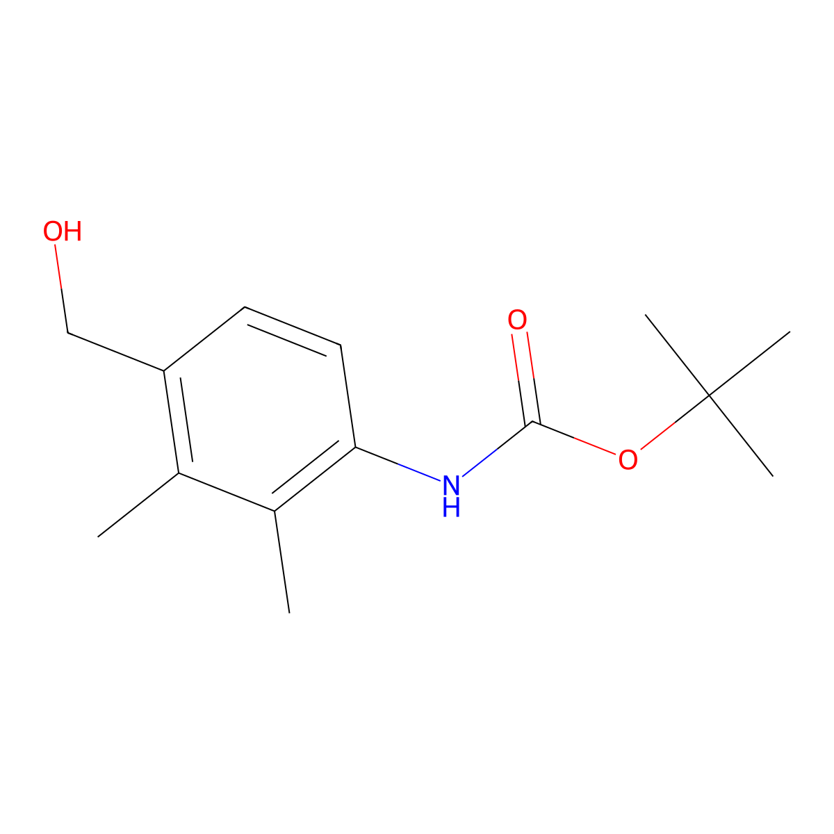 tert-butyl N-[4-(hydroxymethyl)-2,3-dimethylphenyl]carbamate molecular structure, CAS 2639437-38-8