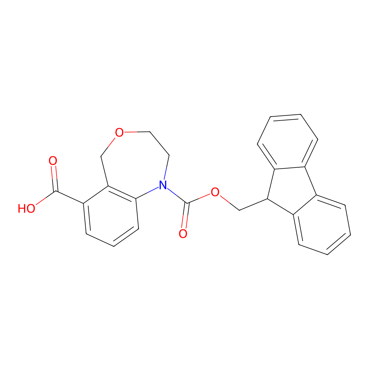 1-{[(9H-fluoren-9-yl)methoxy]carbonyl}-1,2,3,5-tetrahydro-4,1-benzoxazepine-6-carboxylic acid molecular structure, CAS 2639437-40-2