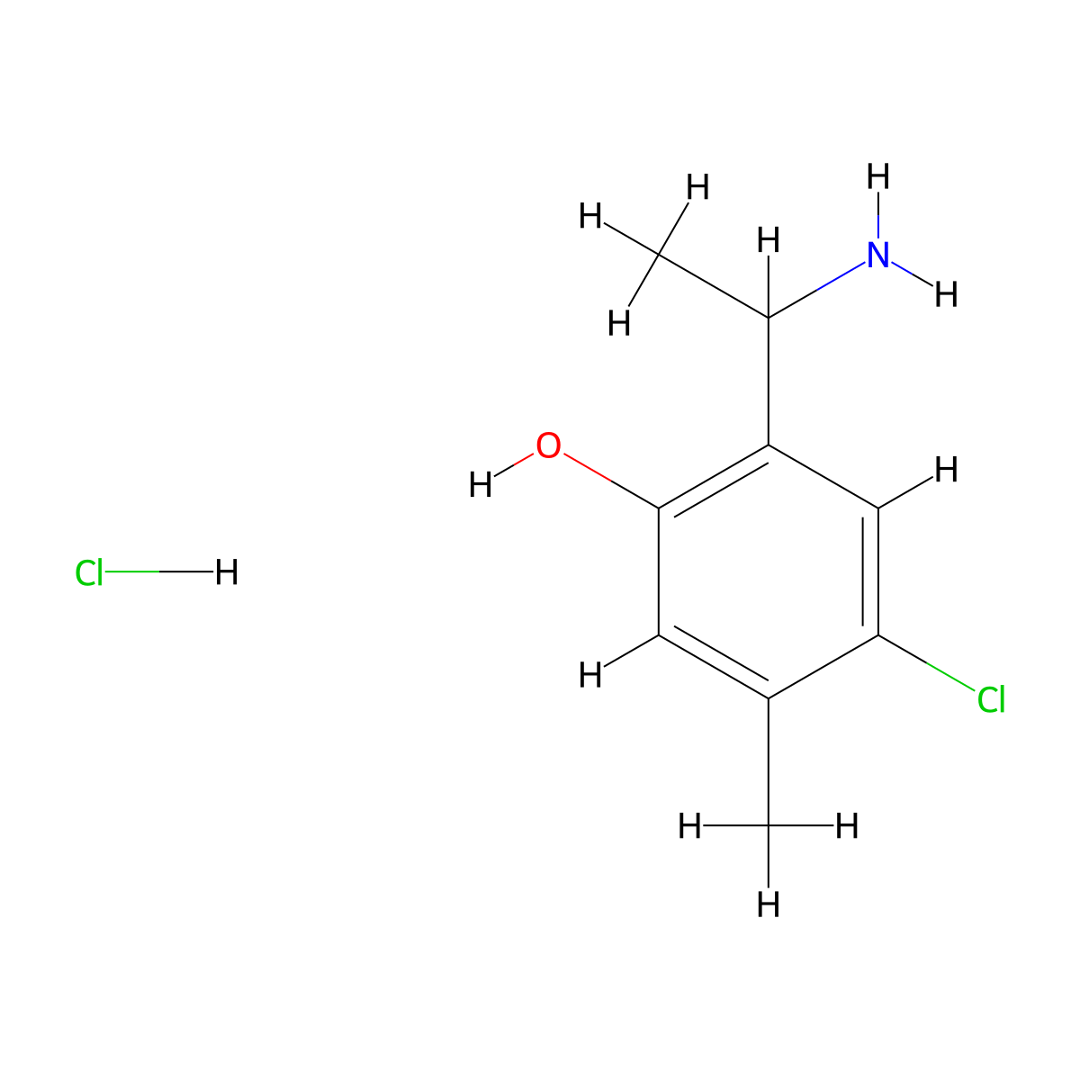 2-(1-Aminoethyl)-4-chloro-5-methylphenol hydrochloride molecular structure, CAS 2639437-44-6