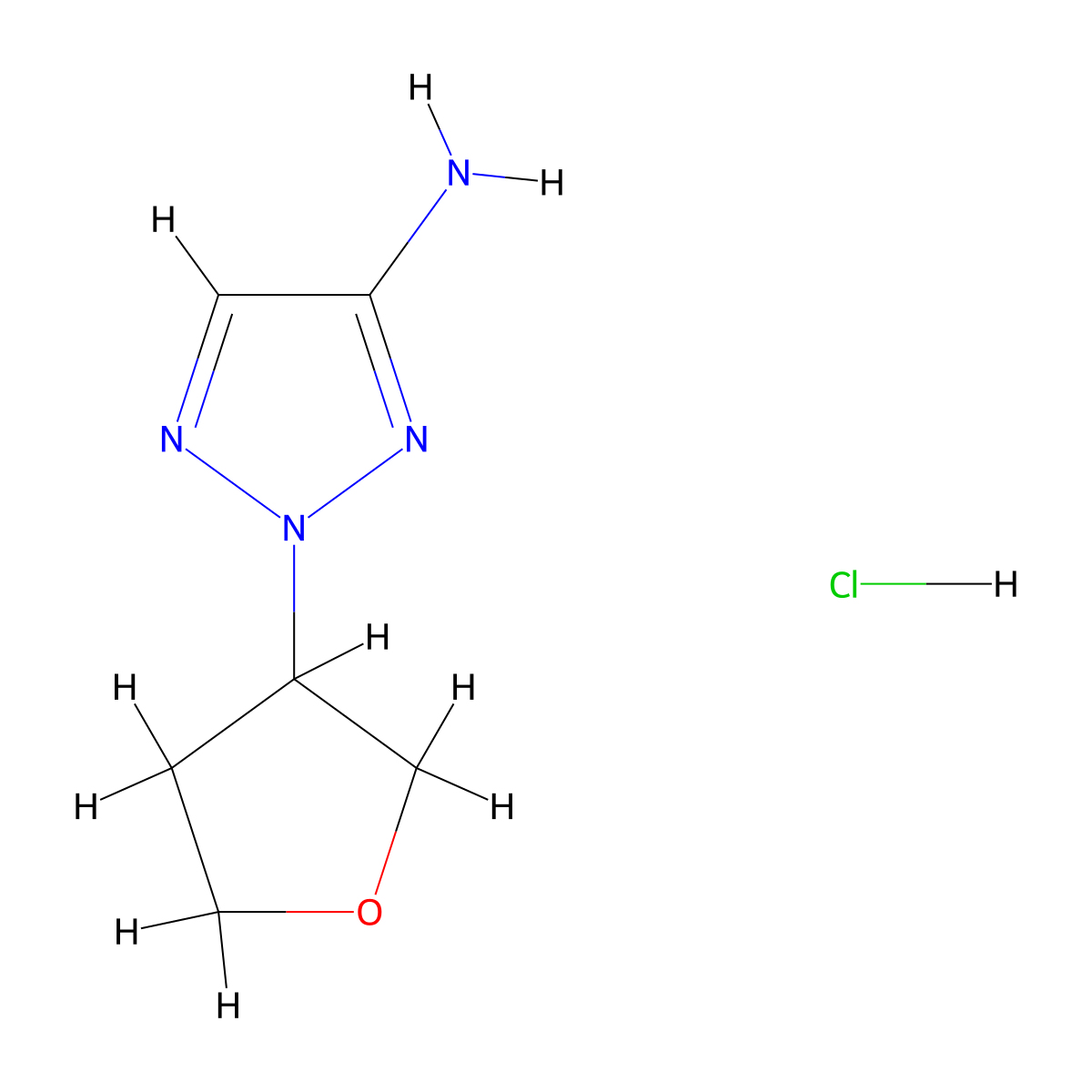 2-(oxolan-3-yl)-2H-1,2,3-triazol-4-amine hydrochloride molecular structure, CAS 2639437-48-0