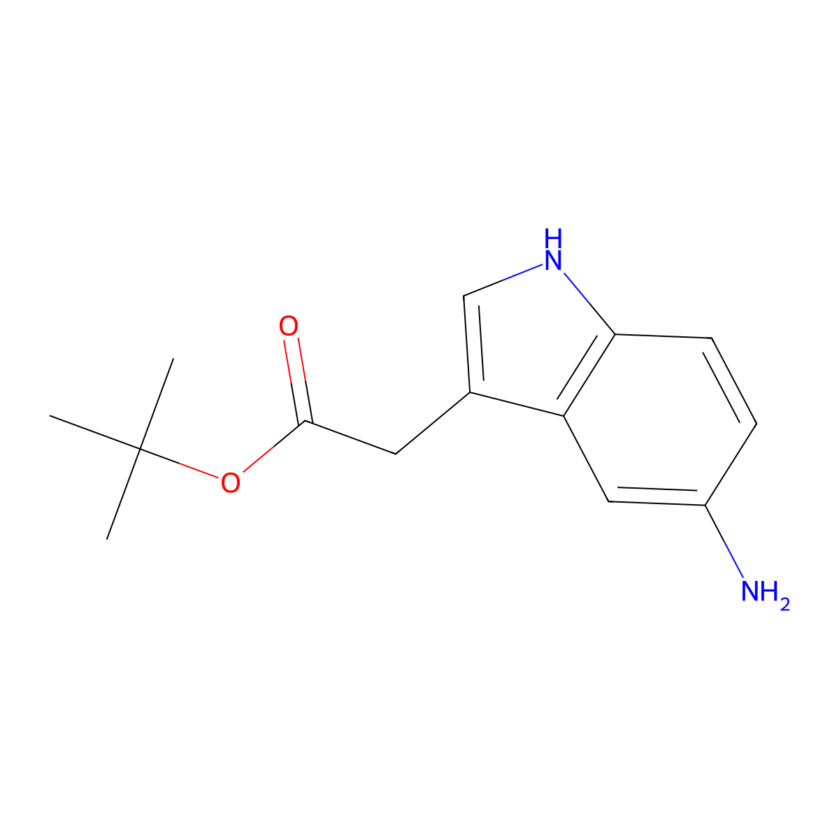 tert-butyl 2-(5-amino-1H-indol-3-yl)acetate molecular structure, CAS 2639437-53-7