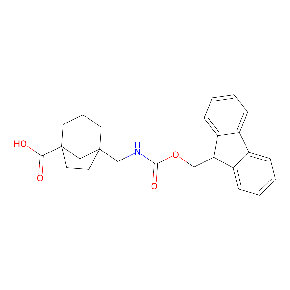 5-[({[(9H-fluoren-9-yl)methoxy]carbonyl}amino)methyl]bicyclo[3.2.1]octane-1-carboxylic acid molecular structure, CAS 2639437-54-8