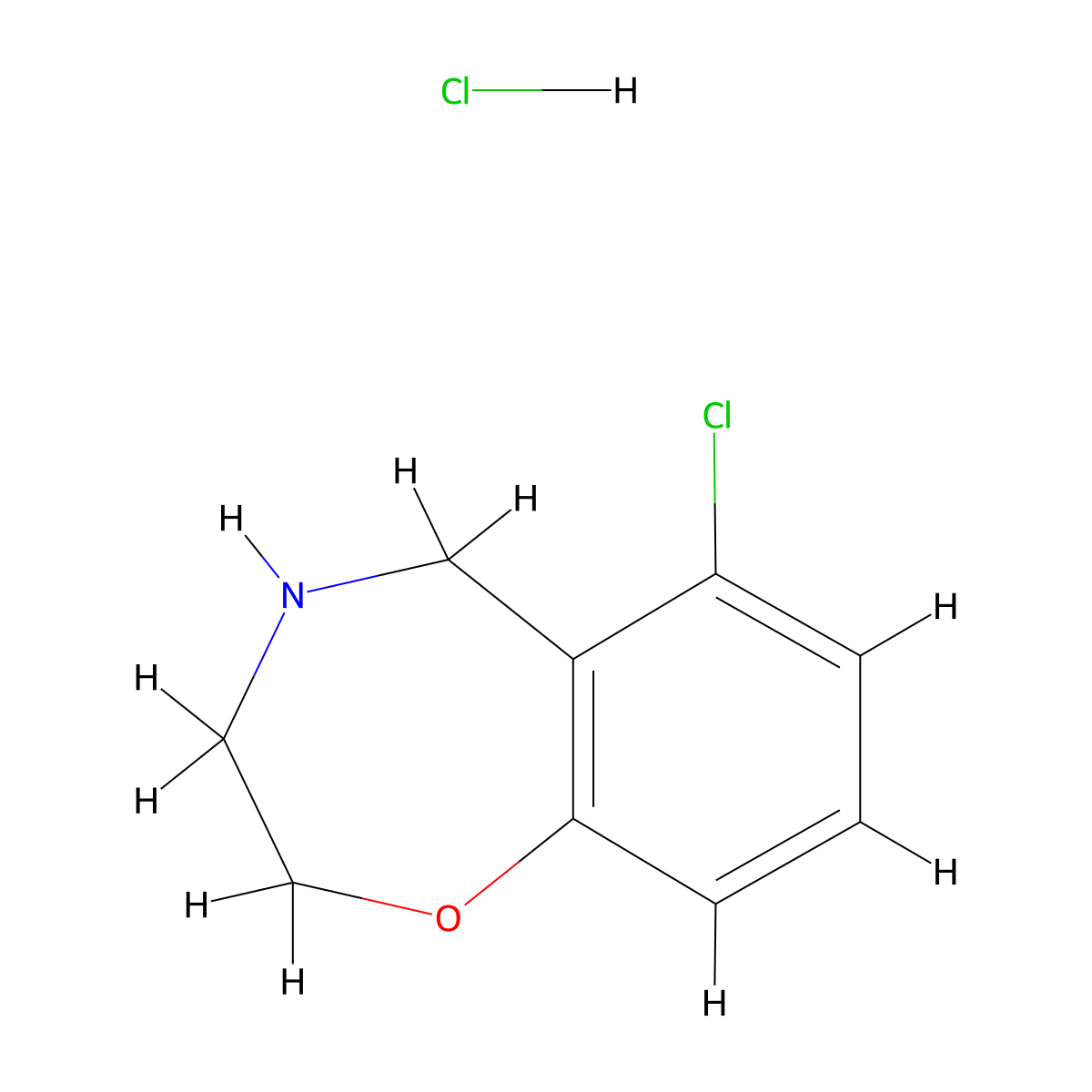 6-Chloro-2,3,4,5-tetrahydro-1,4-benzoxazepine hydrochloride molecular structure, CAS 2639437-59-3