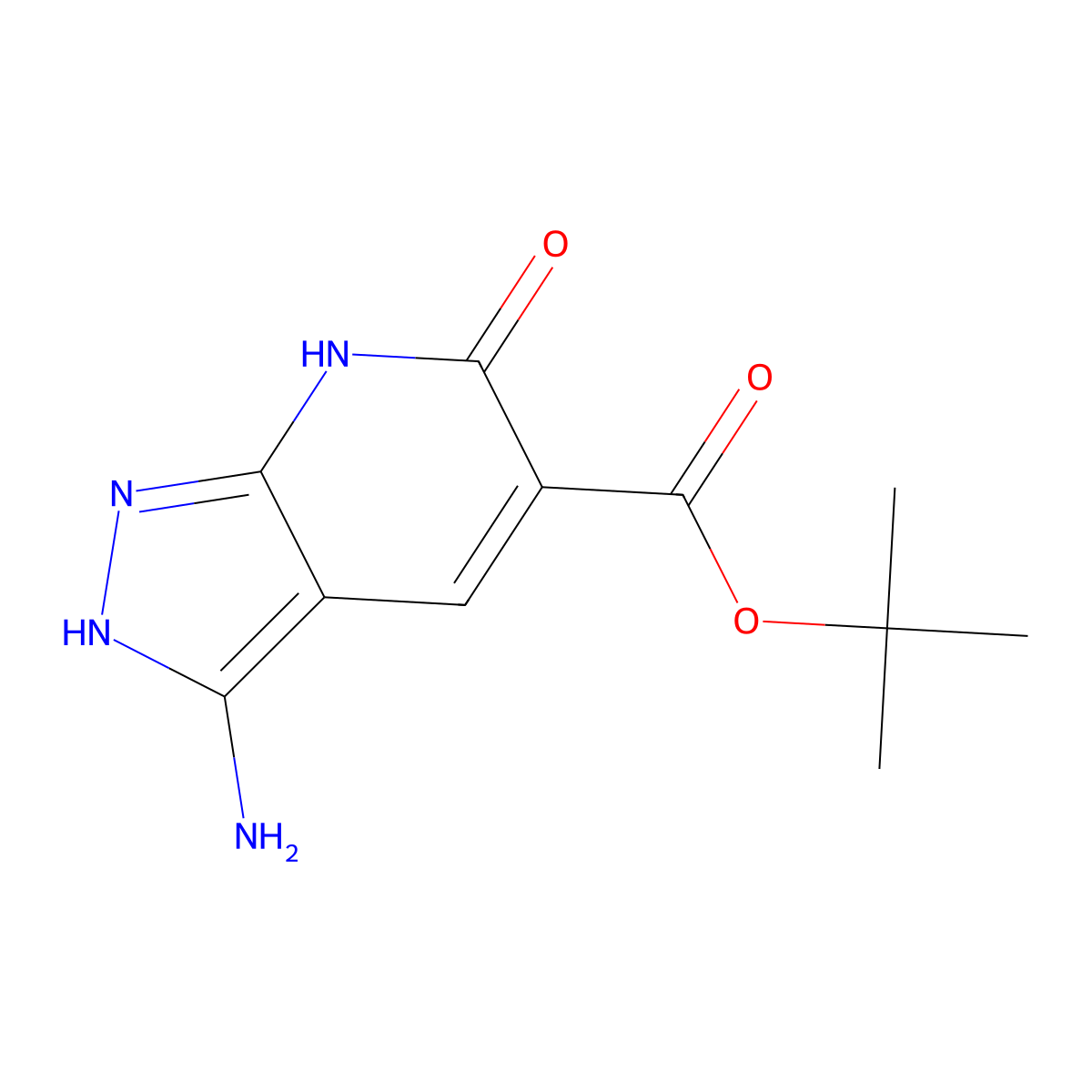 tert-butyl 3-amino-6-oxo-1H,6H,7H-pyrazolo[3,4-b]pyridine-5-carboxylate molecular structure, CAS 2639437-76-4