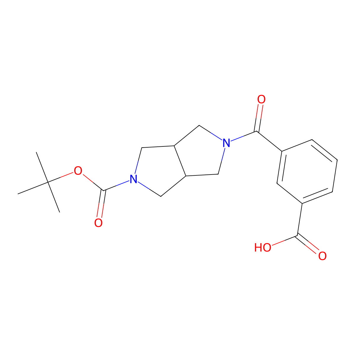 3-{5-[(Tert-butoxy)carbonyl]-octahydropyrrolo[3,4-c]pyrrole-2-carbonyl}benzoic acid molecular structure, CAS 2639437-85-5