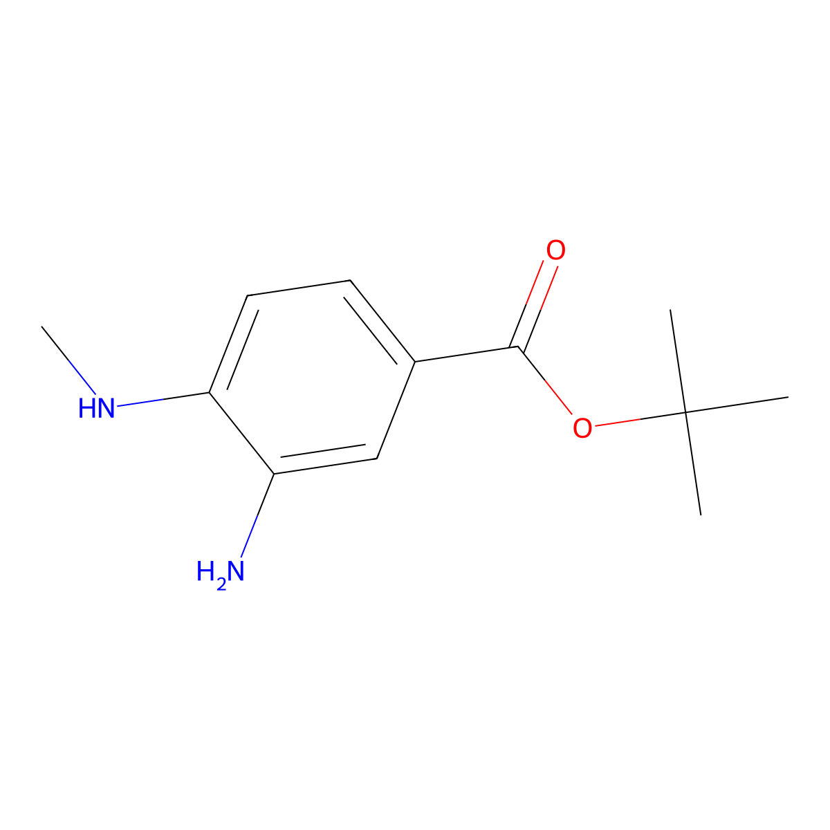 Tert-butyl 3-amino-4-(methylamino)benzoate molecular structure, CAS 2639437-87-7