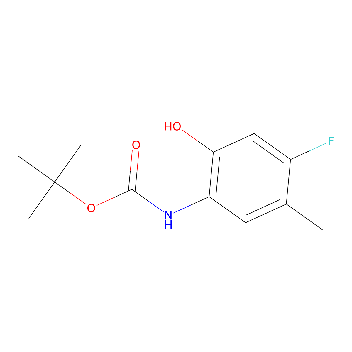 tert-butyl N-(4-fluoro-2-hydroxy-5-methylphenyl)carbamate molecular structure, CAS 2639437-89-9