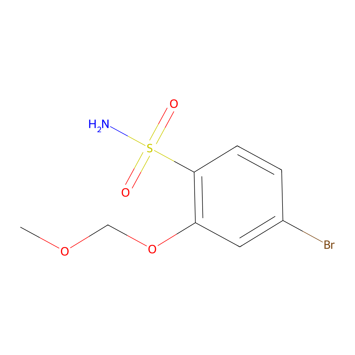 4-Bromo-2-(methoxymethoxy)benzene-1-sulfonamide molecular structure, CAS 2639437-96-8