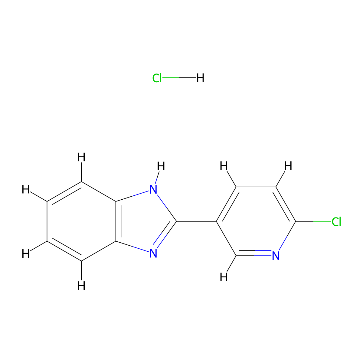 2-(6-chloropyridin-3-yl)-1H-1,3-benzodiazole hydrochloride molecular structure, CAS 2639438-08-5