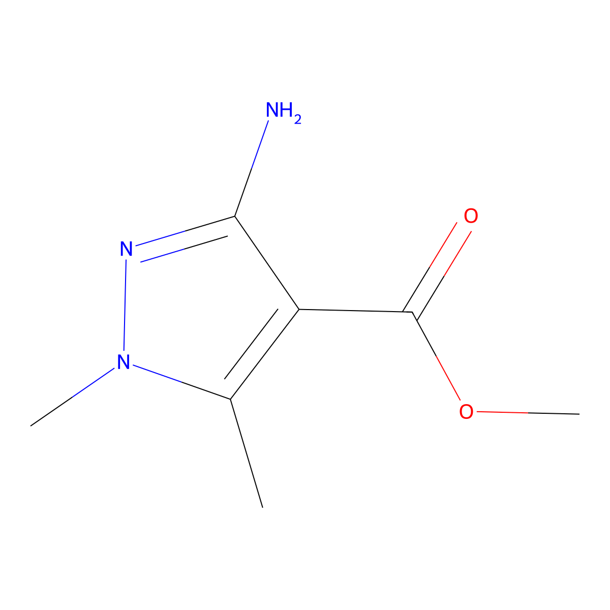Methyl 3-amino-1,5-dimethyl-pyrazole-4-carboxylate molecular structure, CAS 2639439-05-5
