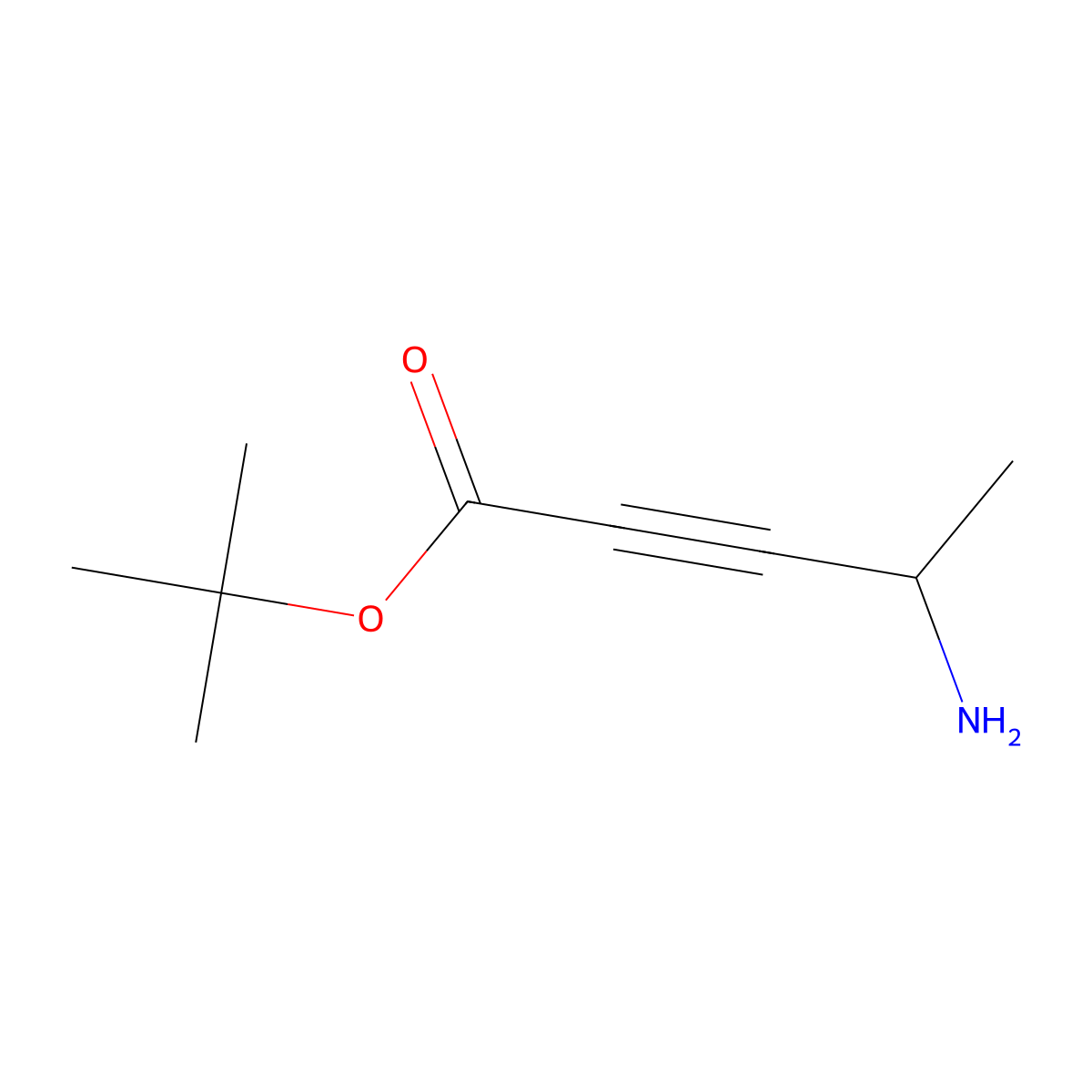 Tert-butyl 4-aminopent-2-ynoate molecular structure, CAS 2639439-09-9
