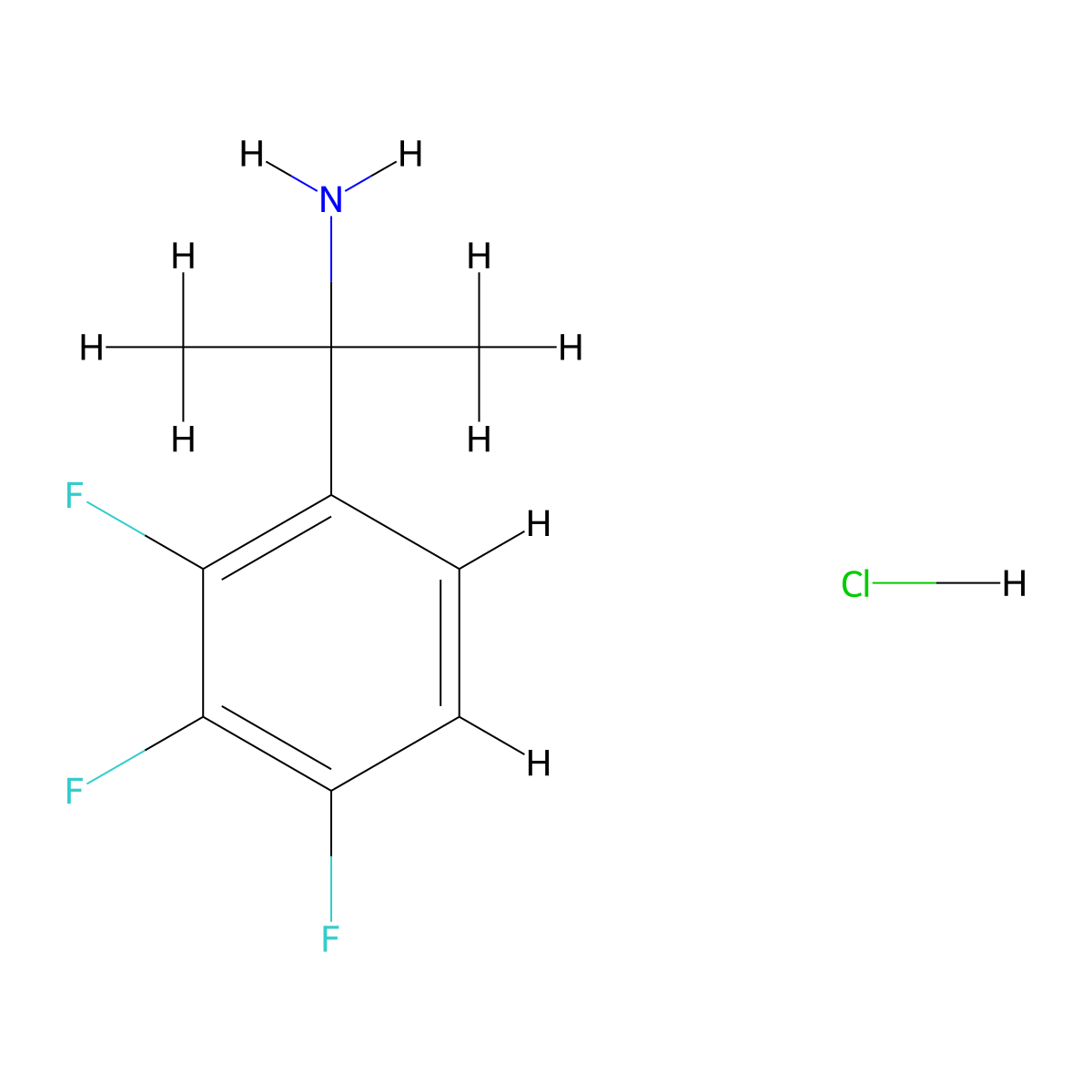 2-(2,3,4-Trifluorophenyl)propan-2-amine hydrochloride molecular structure, CAS 2639439-12-4