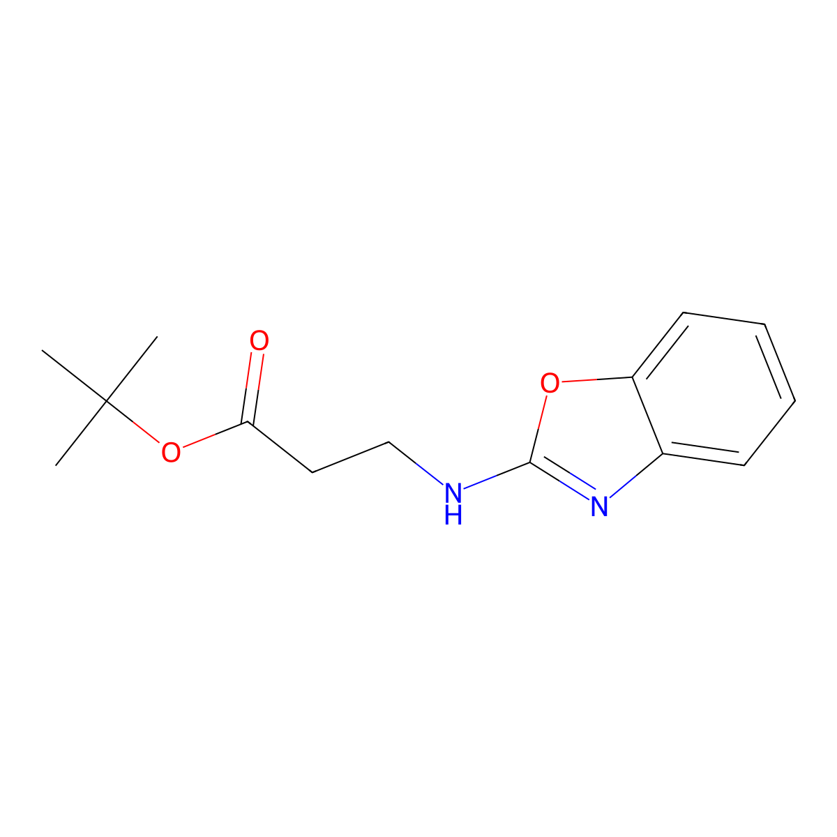 Tert-butyl 3-[(1,3-benzoxazol-2-yl)amino]propanoate molecular structure, CAS 2639439-19-1
