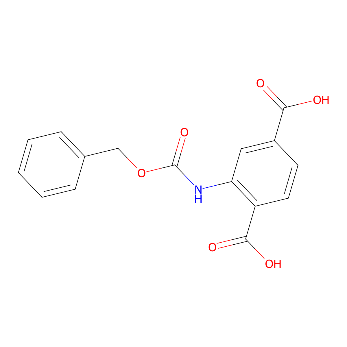 2-{[(Benzyloxy)carbonyl]amino}benzene-1,4-dicarboxylic acid molecular structure, CAS 2639439-25-9