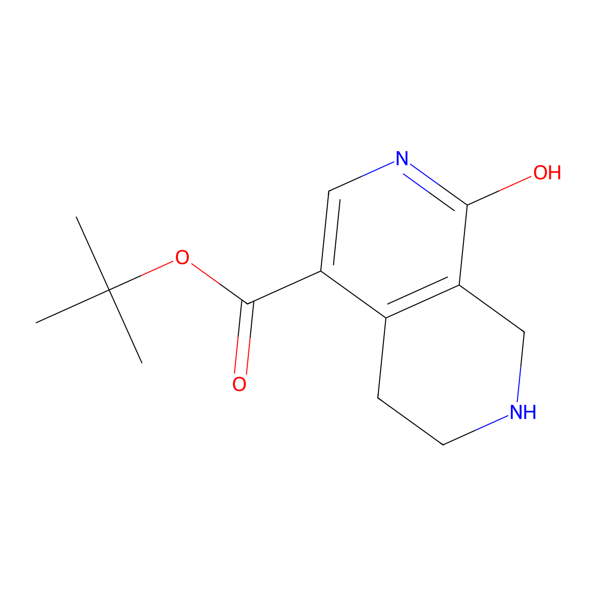 Tert-butyl 1-hydroxy-5,6,7,8-tetrahydro-2,7-naphthyridine-4-carboxylate molecular structure, CAS 2639439-37-3