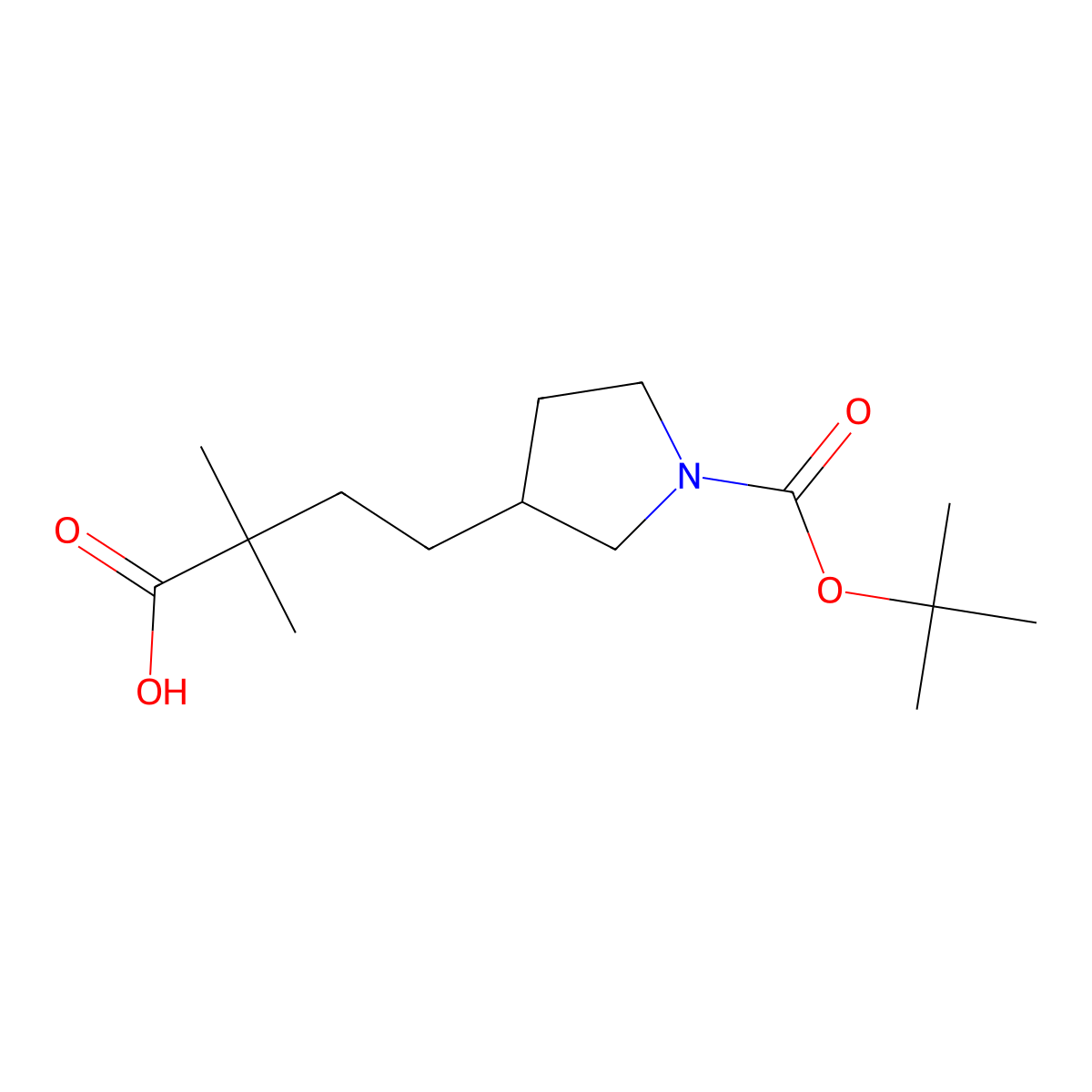 4-{1-[(Tert-butoxy)carbonyl]pyrrolidin-3-yl}-2,2-dimethylbutanoic acid molecular structure, CAS 2639439-46-4