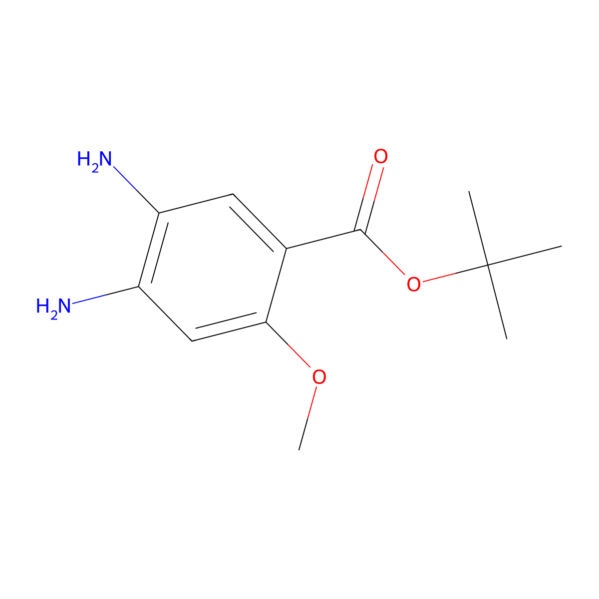 Tert-butyl 4,5-diamino-2-methoxybenzoate molecular structure, CAS 2639439-50-0