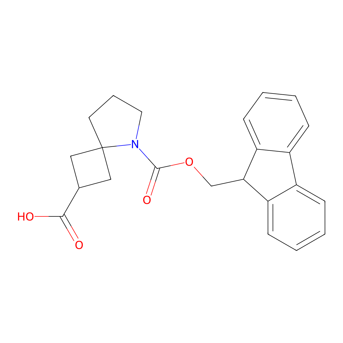 (2r,4s)-5-{[(9H-fluoren-9-yl)methoxy]carbonyl}-5-azaspiro[3.4]octane-2-carboxylic acid molecular structure, CAS 2639439-65-7