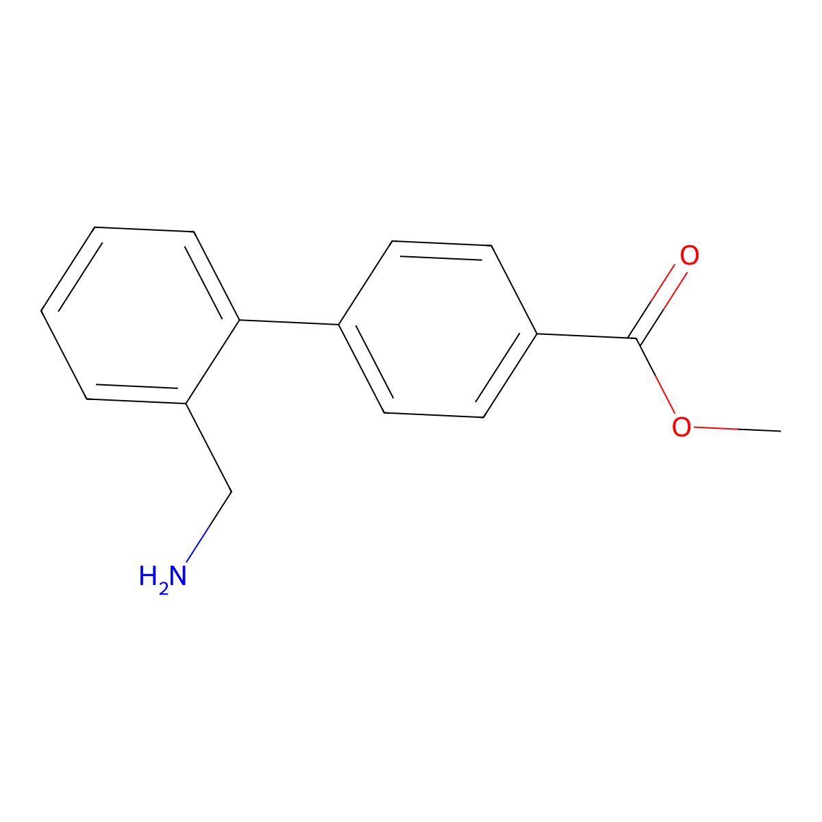 Methyl 2'-(aminomethyl)-[1,1'-biphenyl]-4-carboxylate molecular structure, CAS 2639439-67-9