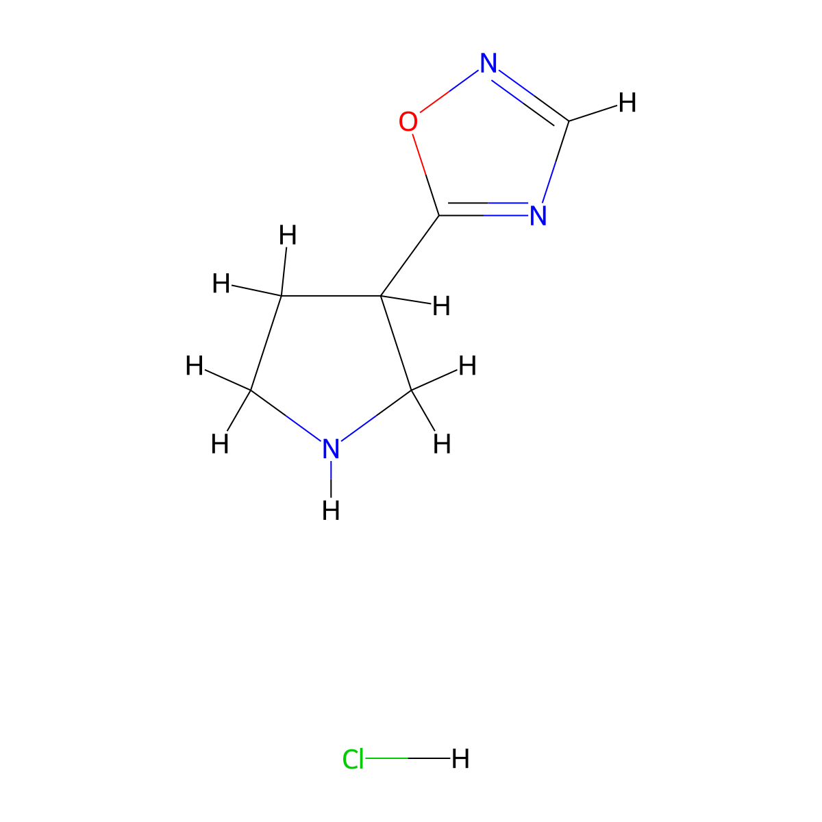 5-(Pyrrolidin-3-yl)-1,2,4-oxadiazole hydrochloride molecular structure, CAS 2639439-69-1