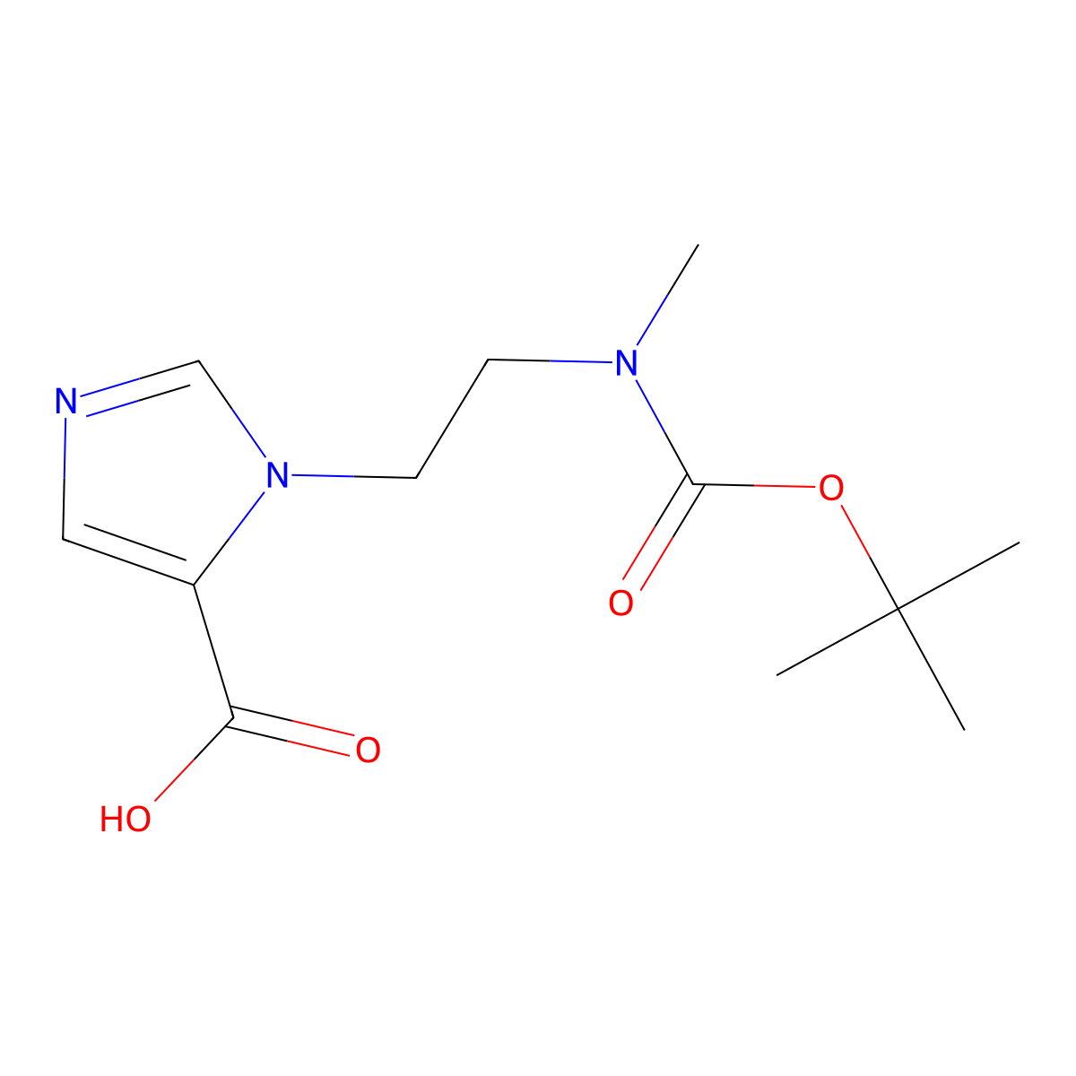 1-(2-{[(tert-butoxy)carbonyl](methyl)amino}ethyl)-1H-imidazole-5-carboxylic acid molecular structure, CAS 2639439-72-6