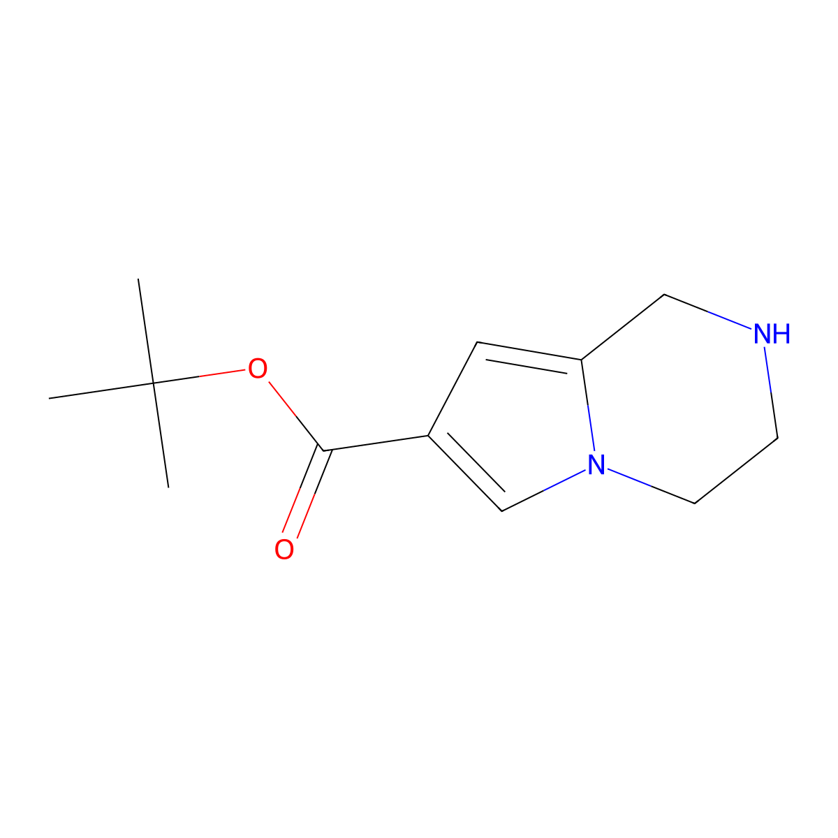 tert-butyl 1H,2H,3H,4H-pyrrolo[1,2-a]pyrazine-7-carboxylate molecular structure, CAS 2639439-73-7