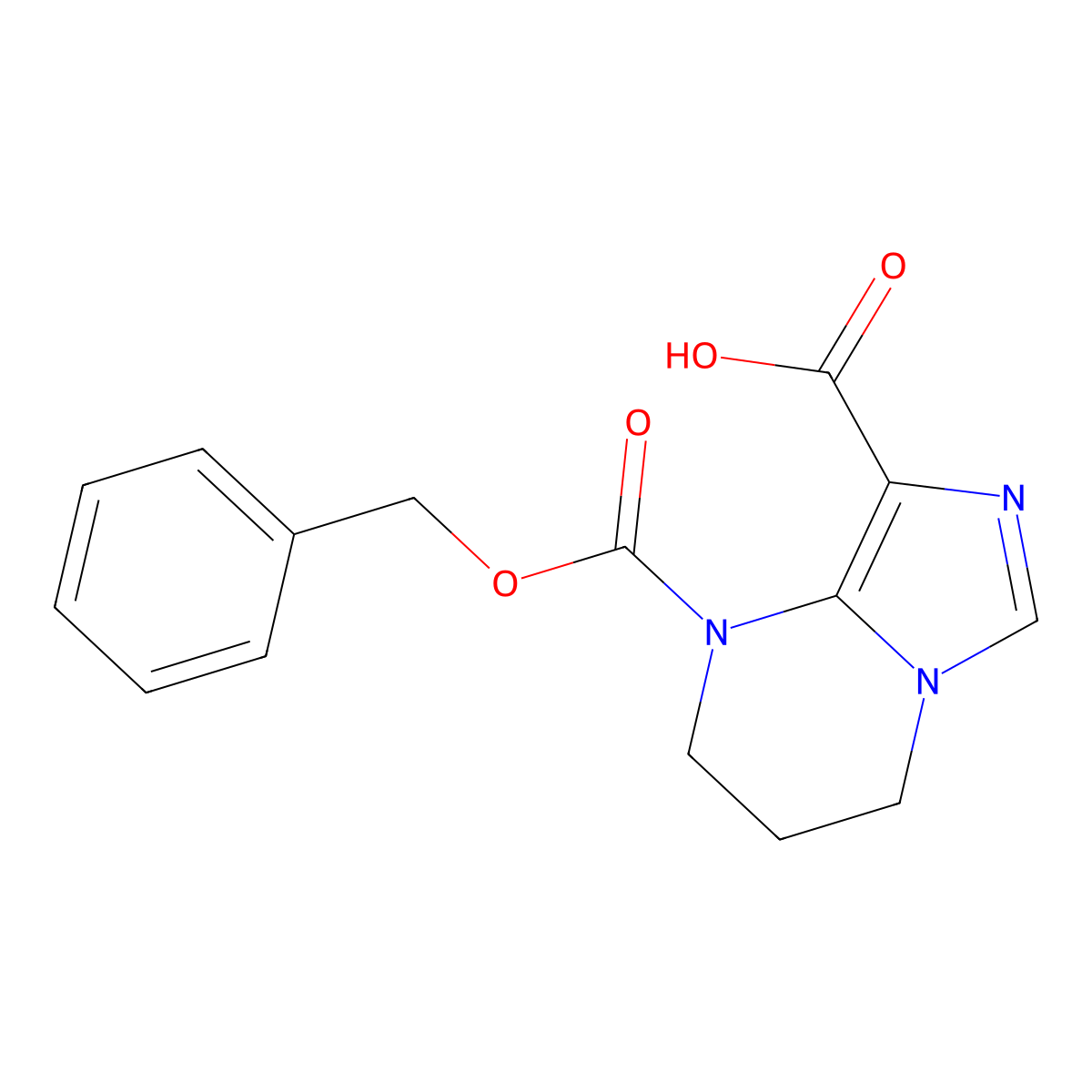 1-[(benzyloxy)carbonyl]-1H,2H,3H,4H-imidazo[1,5-a]pyrimidine-8-carboxylic acid molecular structure, CAS 2639439-81-7
