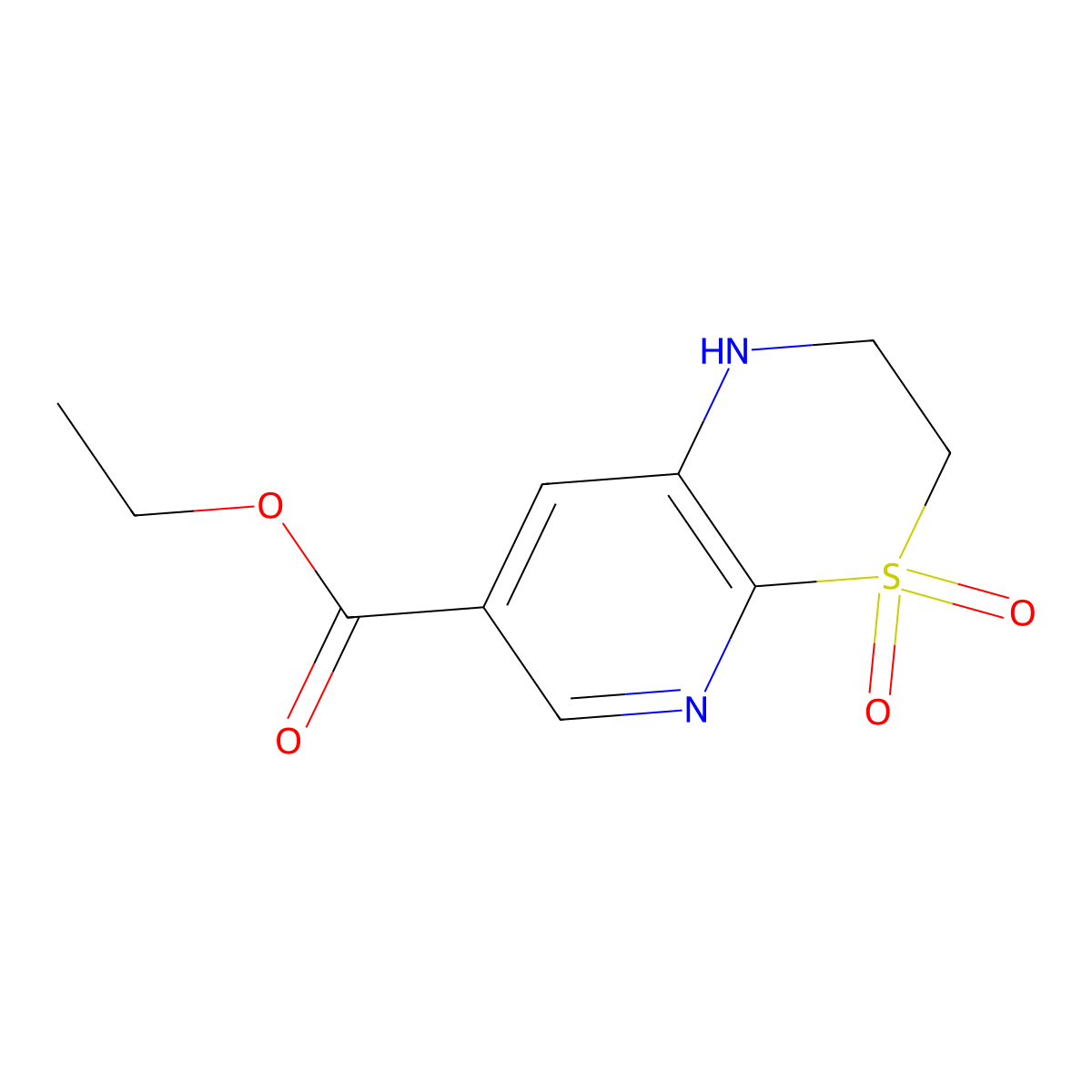 ethyl 4,4-dioxo-1H,2H,3H-4lambda6-pyrido[2,3-b][1,4]thiazine-7-carboxylate molecular structure, CAS 2639439-83-9