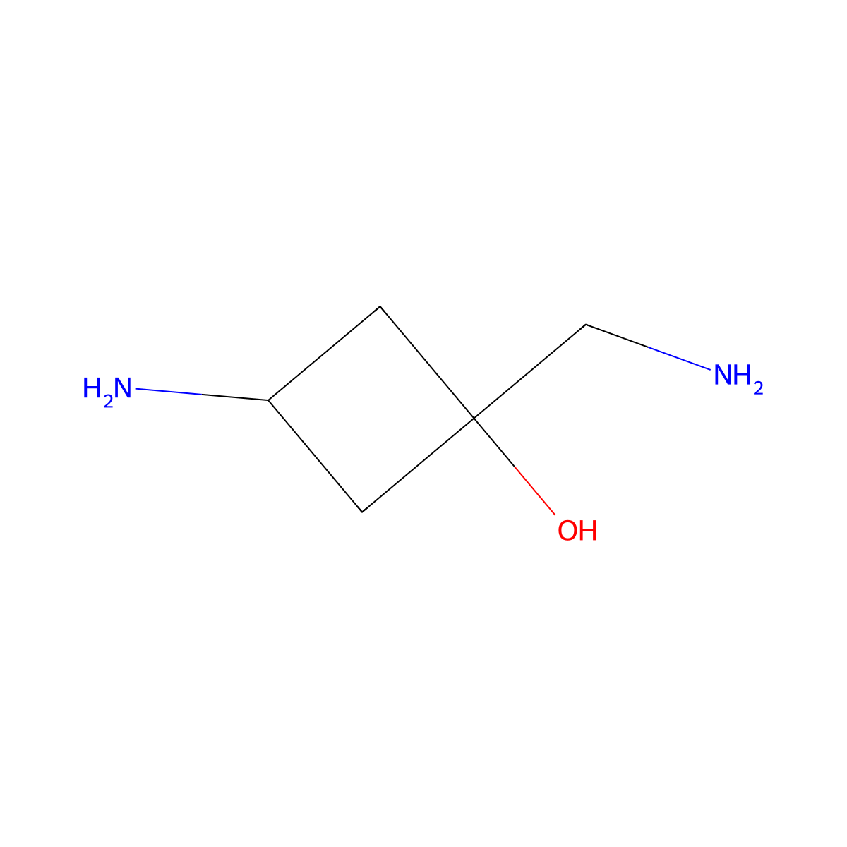3-Amino-1-(aminomethyl)cyclobutan-1-ol molecular structure, CAS 2639439-87-3