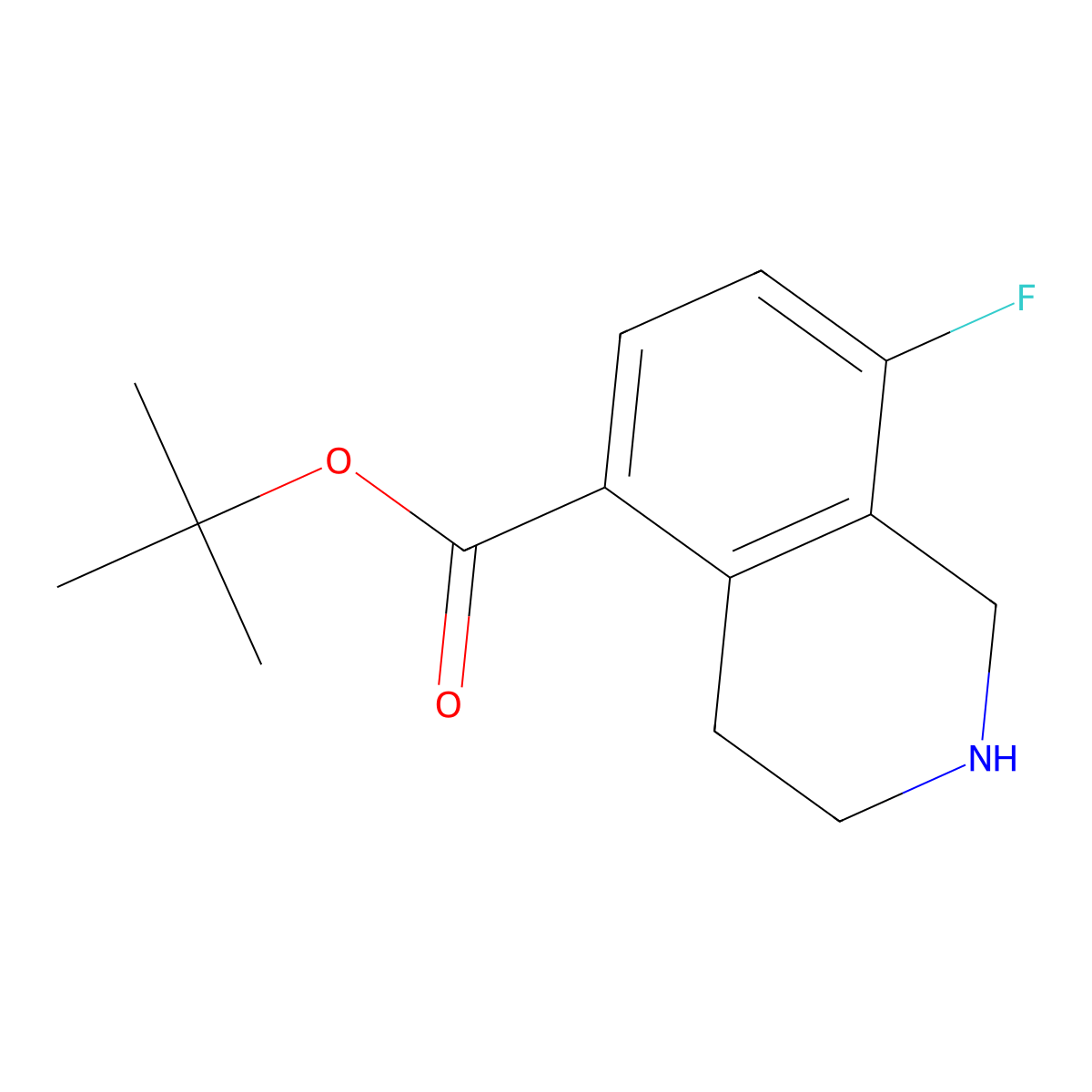 Tert-butyl 8-fluoro-1,2,3,4-tetrahydroisoquinoline-5-carboxylate molecular structure, CAS 2639440-05-2