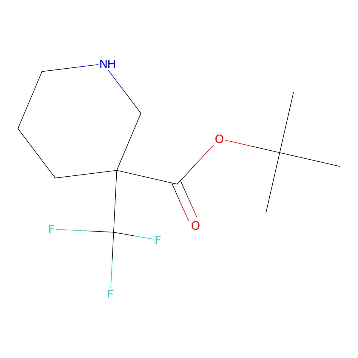 Tert-butyl 3-(trifluoromethyl)piperidine-3-carboxylate molecular structure, CAS 2639440-07-4