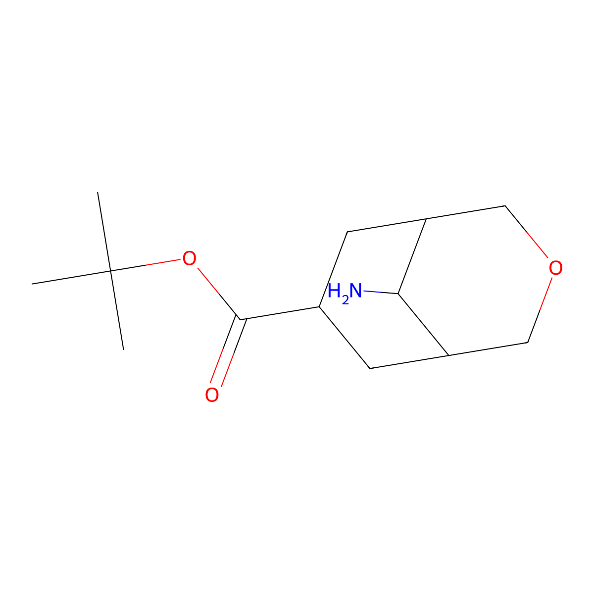 Tert-butyl 9-amino-3-oxabicyclo[3.3.1]nonane-7-carboxylate molecular structure, CAS 2639440-10-9