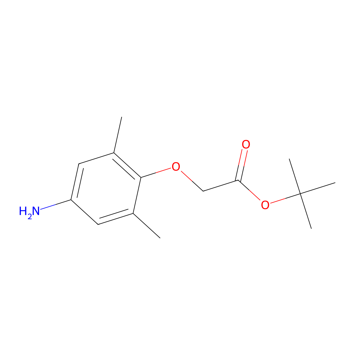 Tert-butyl 2-(4-amino-2,6-dimethylphenoxy)acetate molecular structure, CAS 2639440-18-7