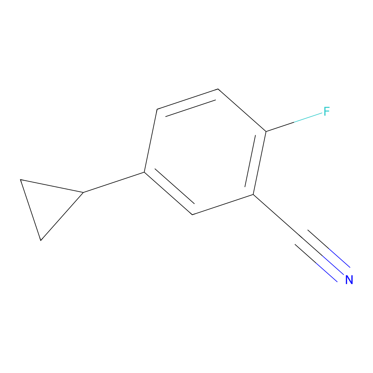 5-Cyclopropyl-2-fluorobenzonitrile molecular structure, CAS 2639440-20-1