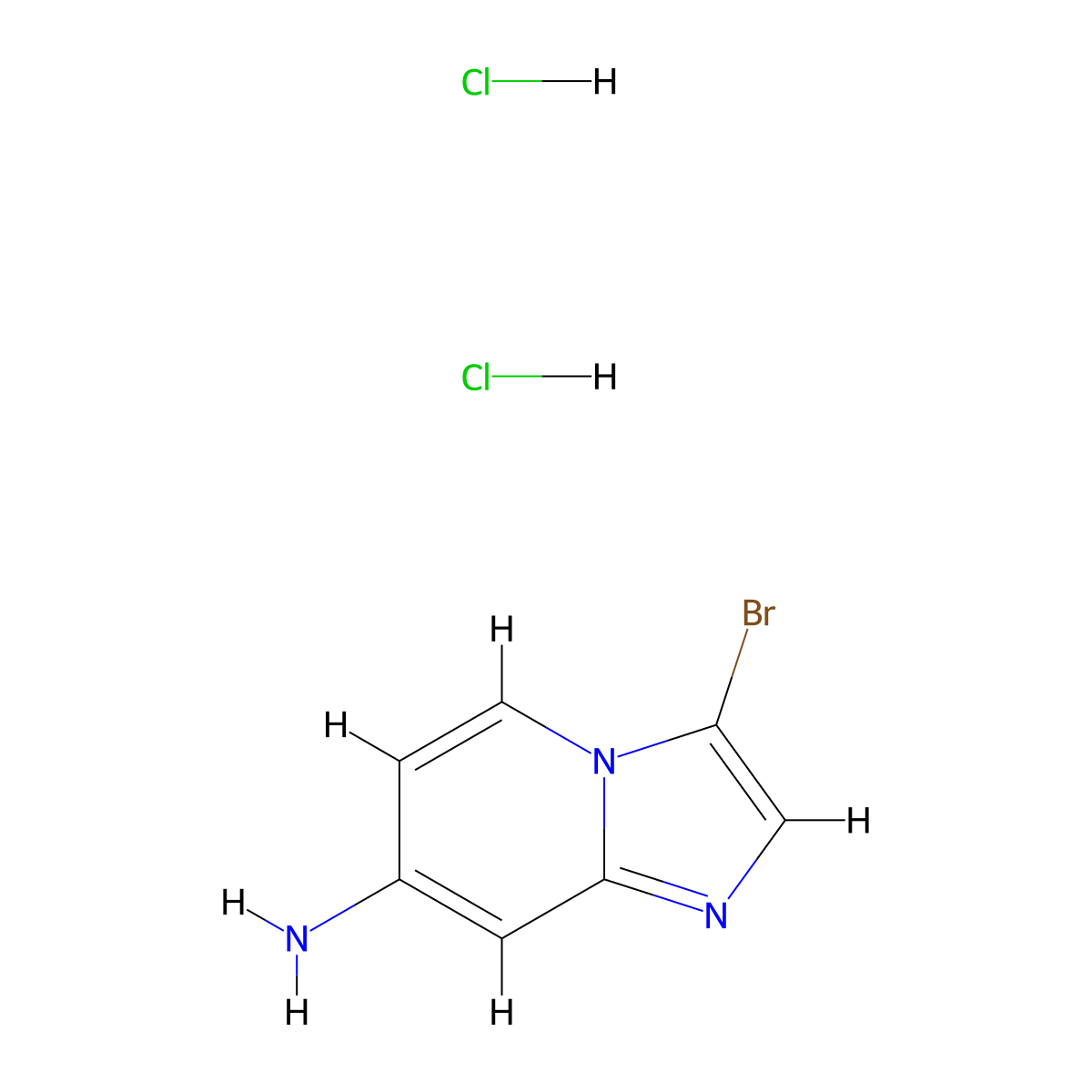 3-Bromoimidazo[1,2-a]pyridin-7-amine dihydrochloride molecular structure, CAS 2639440-23-4