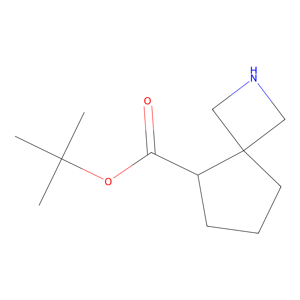 Tert-butyl 2-azaspiro[3.4]octane-5-carboxylate molecular structure, CAS 2639440-25-6