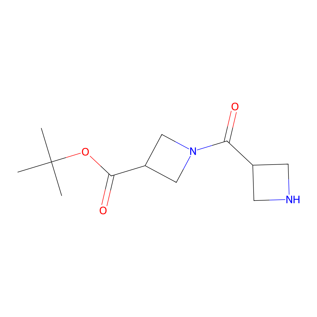 Tert-butyl 1-(azetidine-3-carbonyl)azetidine-3-carboxylate molecular structure, CAS 2639440-28-9