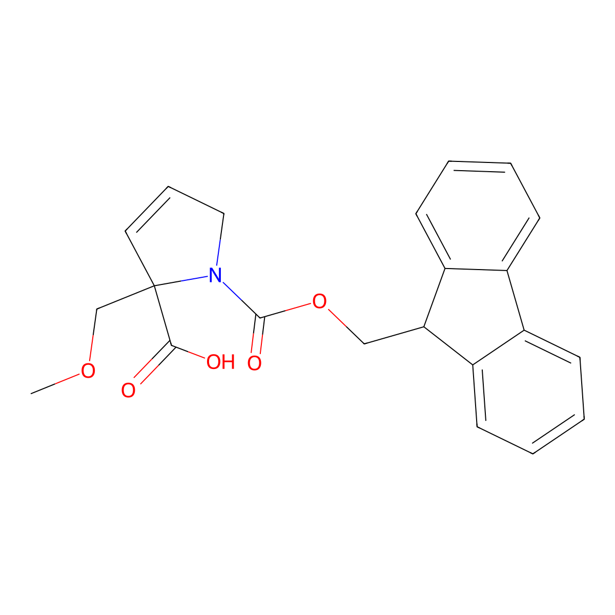 1-{[(9H-fluoren-9-yl)methoxy]carbonyl}-2-(methoxymethyl)-2,5-dihydro-1H-pyrrole-2-carboxylic acid molecular structure, CAS 2639440-39-2