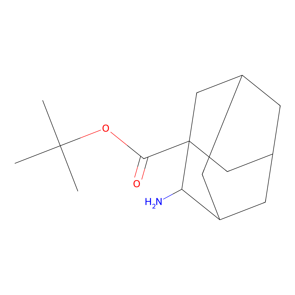 Tert-butyl 2-aminoadamantane-1-carboxylate molecular structure, CAS 2639440-43-8
