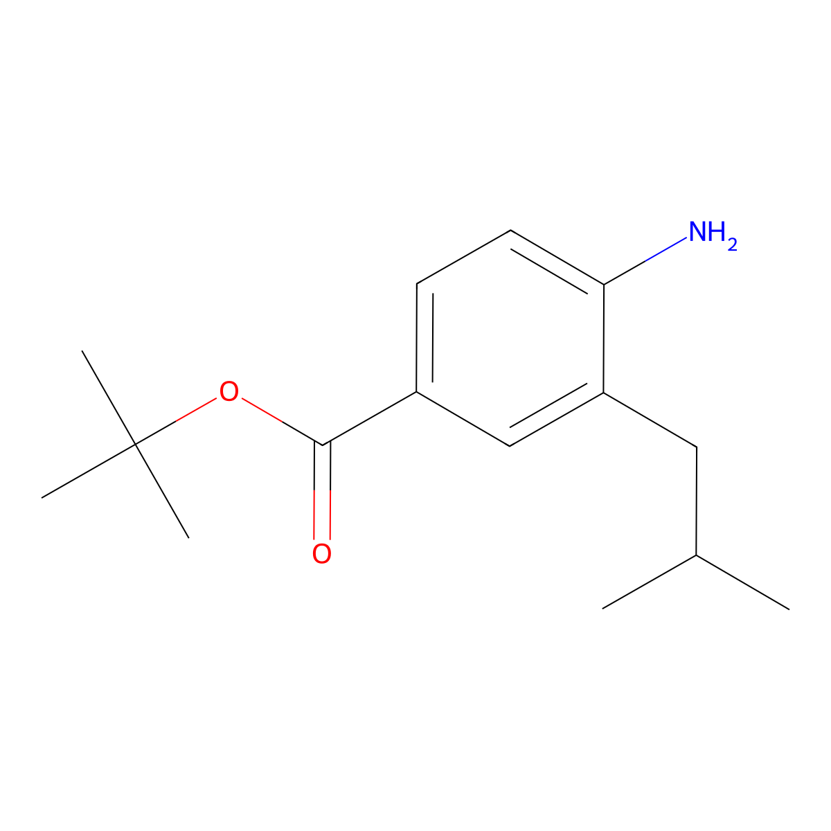 Tert-butyl 4-amino-3-(2-methylpropyl)benzoate molecular structure, CAS 2639440-44-9