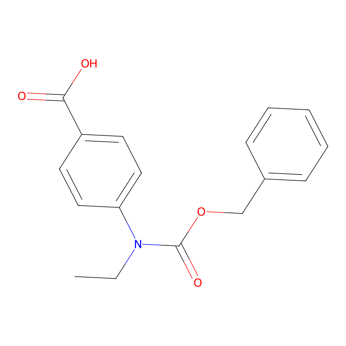 4-{[(Benzyloxy)carbonyl](ethyl)amino}benzoic acid molecular structure, CAS 2639440-45-0
