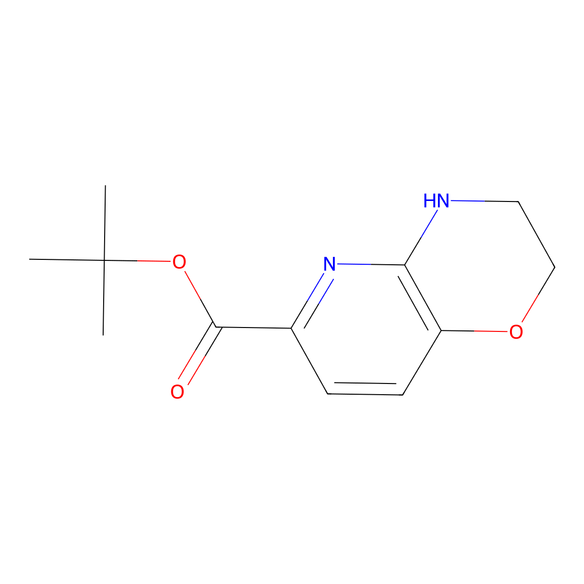 tert-butyl 2H,3H,4H-pyrido[3,2-b][1,4]oxazine-6-carboxylate molecular structure, CAS 2639440-47-2