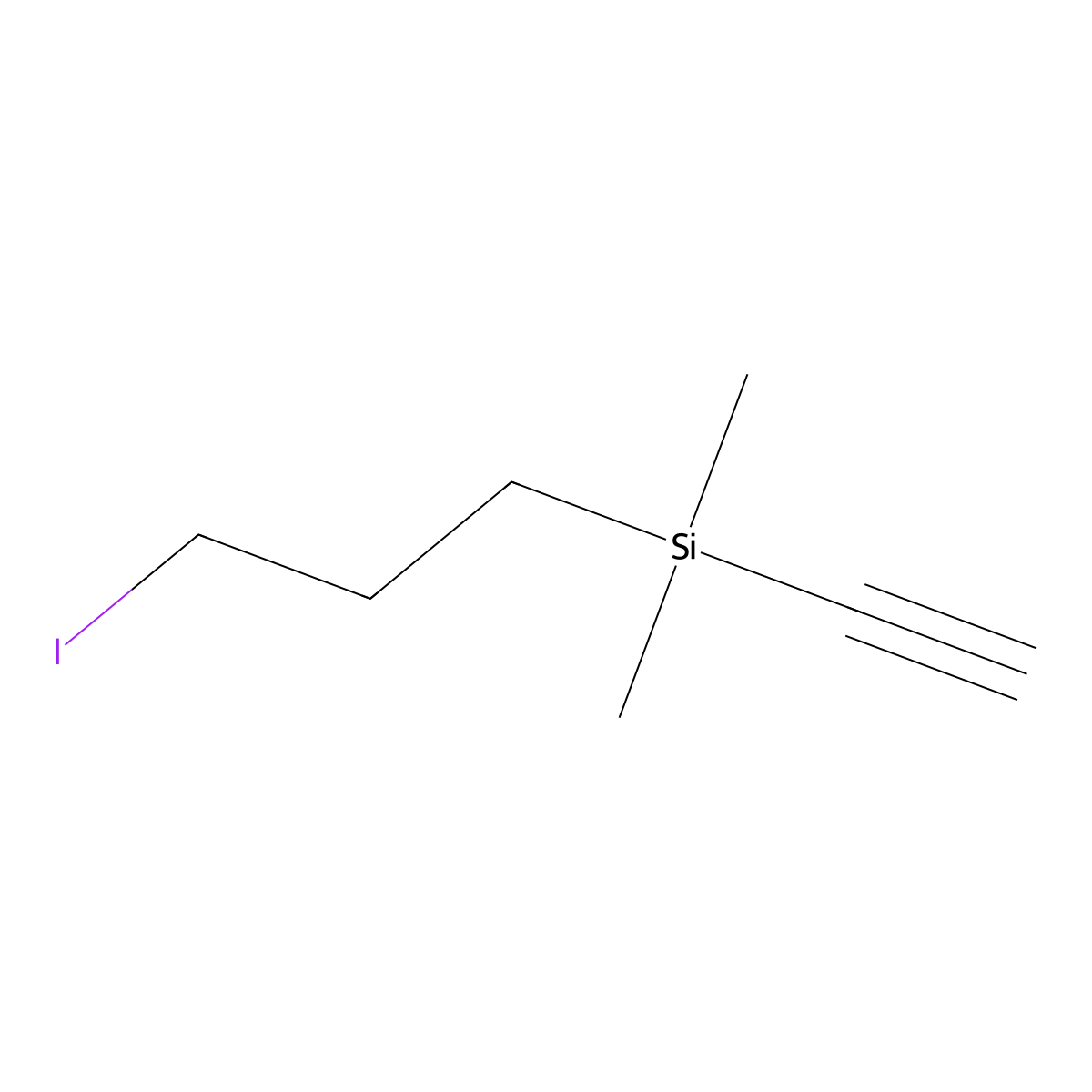 Ethynyl(3-iodopropyl)dimethylsilane molecular structure, CAS 2639440-48-3