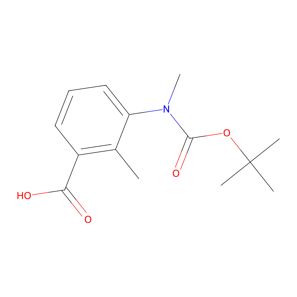 3-{[(Tert-butoxy)carbonyl](methyl)amino}-2-methylbenzoic acid molecular structure, CAS 2639440-50-7