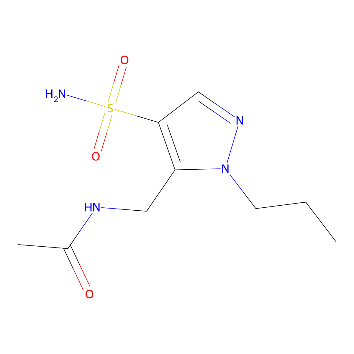 N-[(1-propyl-4-sulfamoyl-1H-pyrazol-5-yl)methyl]acetamide molecular structure, CAS 2639440-51-8