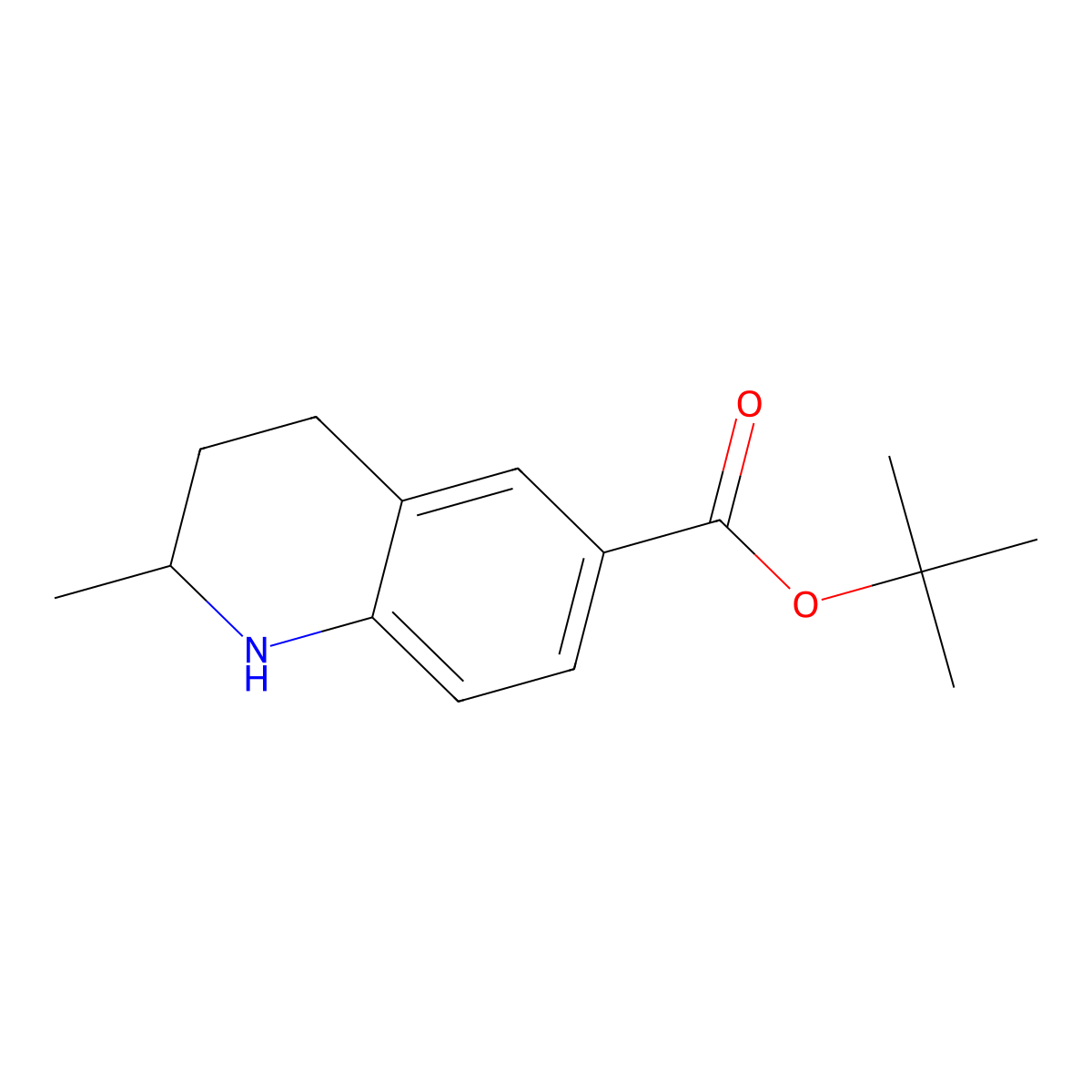 Tert-butyl 2-methyl-1,2,3,4-tetrahydroquinoline-6-carboxylate molecular structure, CAS 2639440-53-0