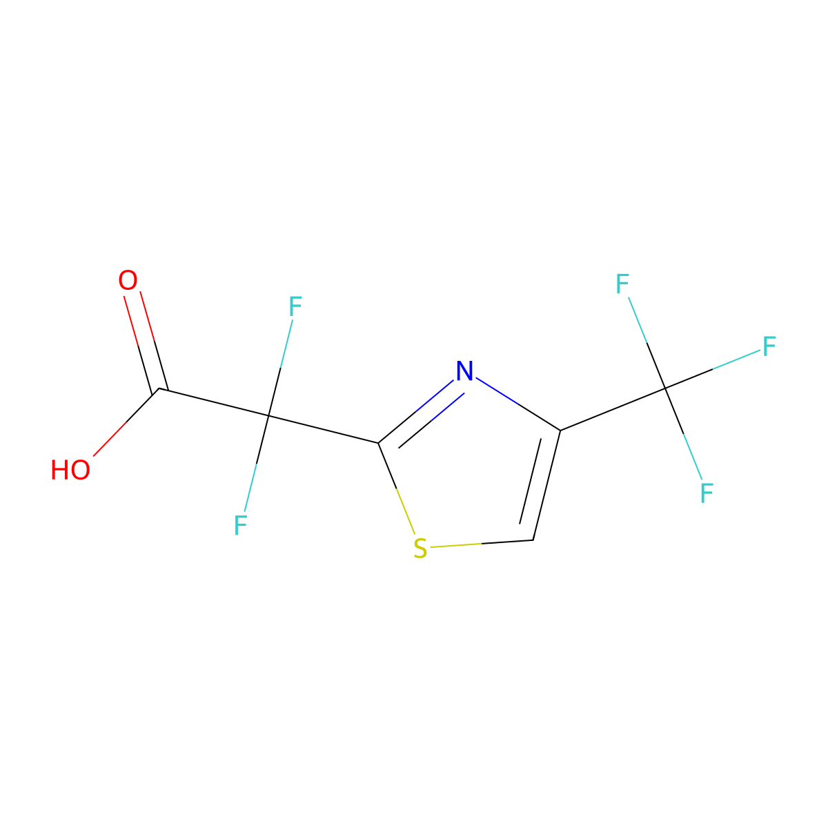2,2-Difluoro-2-[4-(trifluoromethyl)-1,3-thiazol-2-yl]aceticacid molecular structure, CAS 2639440-55-2