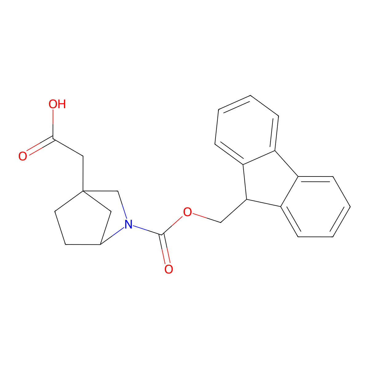2-(2-{[(9H-fluoren-9-yl)methoxy]carbonyl}-2-azabicyclo[2.2.1]heptan-4-yl)aceticacid molecular structure, CAS 2639440-60-9